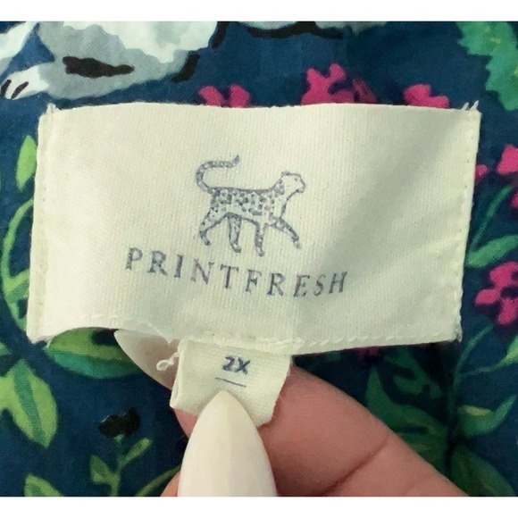 Printfresh Lightweight Flannel Long PJ Set in Must Love Dogs Color Indigo 2X - Picture 3 of 15